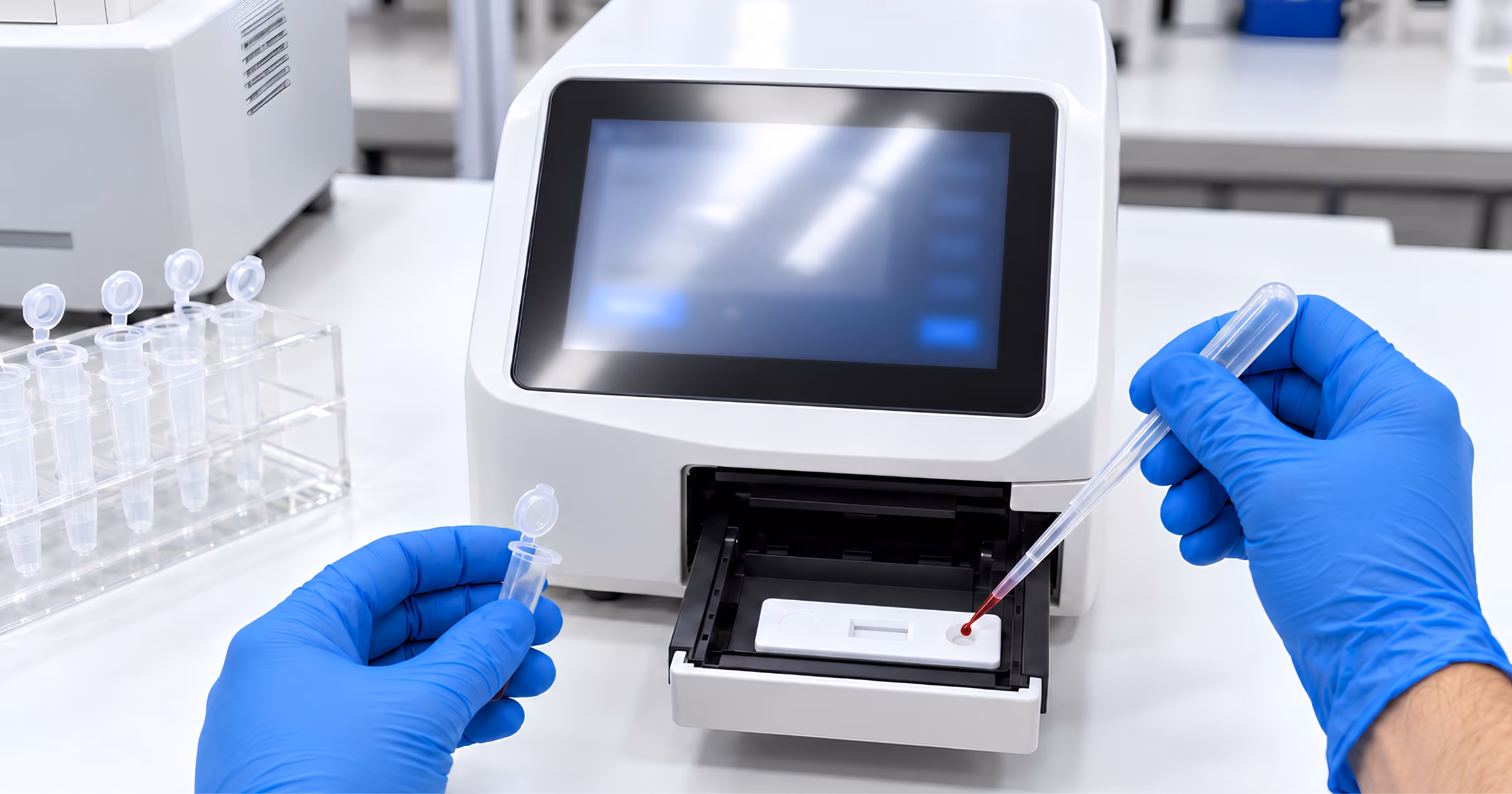 diabetes blood testing in progress