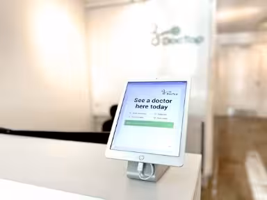 DocTap Canary Wharf sign-in area