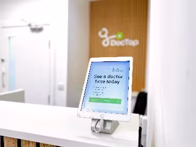 DocTap Kings Cross sign-in area